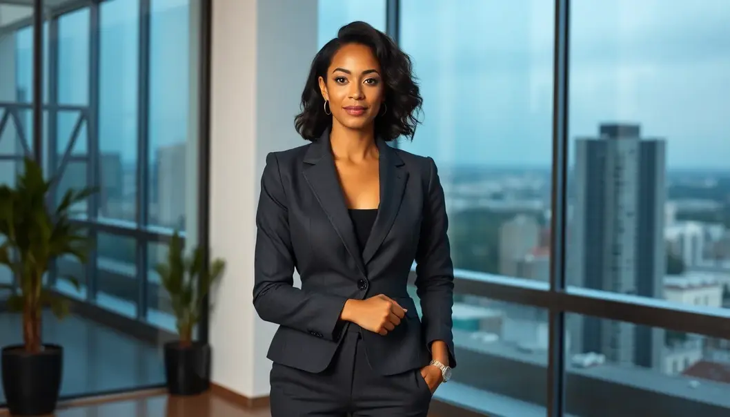 The power suit embodies confidence and the modern professional’s spirit.