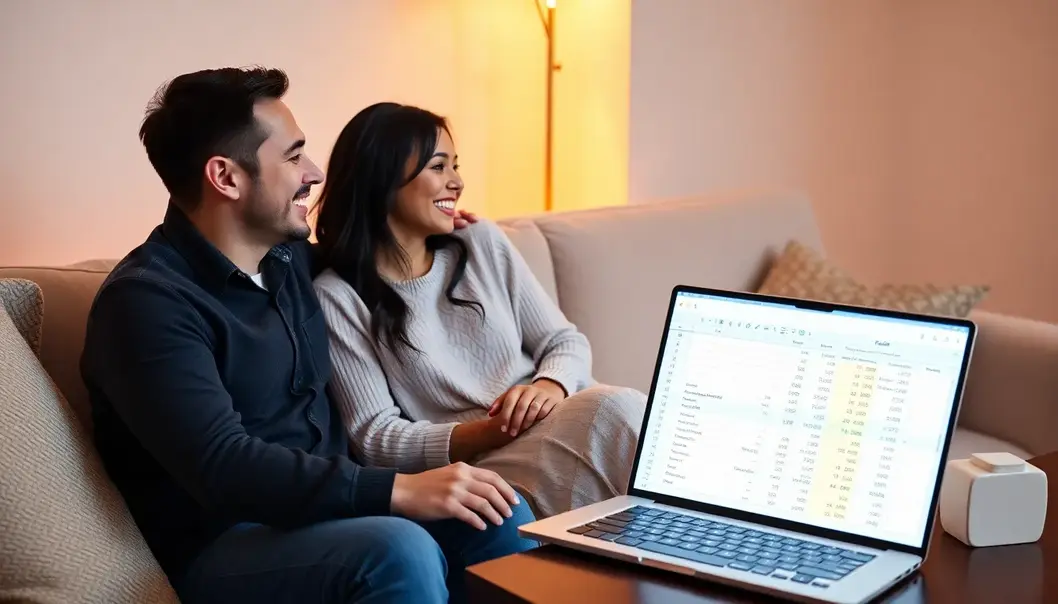 A couple sharing dreams and plans while crafting their financial vision.